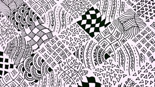 15 Easy Zentangle Patterns Full Page Zentangle  Karthika Loves DIY [upl. by Egwan247]