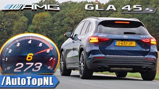 MercedesAMG GLA 45 S 0273KMH ACCELERATION TOP SPEED amp SOUND by AutoTopNL [upl. by Abernon]