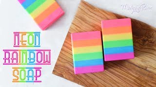 Neon Rainbow Soap  MO River Soap [upl. by Treborsemaj]