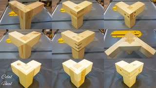 10 Woodworking joints  Corner wood joining techniques [upl. by Ycniuqed]