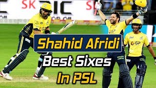 Shahid Afridi Best Sixes In PSL  HBL PSLM1H1 [upl. by Amabil952]