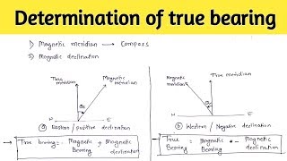 How To Calculate True Bearing From Magnetic Declination  Compass Surveying  HINDI [upl. by Stroud]