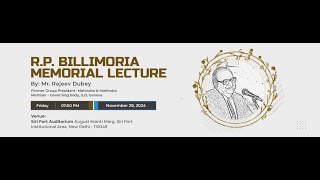 RP Billimoria Memorial Lecture [upl. by Yrogerg393]