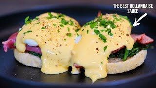 Eggs Benedict Recipe  The Best Hollandaise Sauce Ever [upl. by Esinereb]