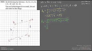 Matematik 5000 Ma 2a  Kapitel 3  Geometri och algebra  Avståndsformeln  3177 [upl. by Regazzi]