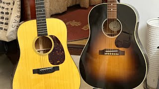 Gibson j45 vs martin d18 how do they compare [upl. by Leynad]