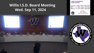 Willis ISD Board Meeting  September 11 2024 [upl. by Petr]