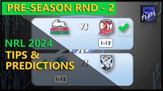 NRL Preseason Challenge Week 2  Tips amp Predictions 2024 [upl. by Fitalludba]