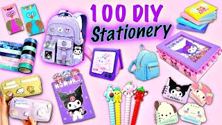 100 DIY STATIONERY IDEAS  Back To School Hacks and Crafts [upl. by Imyaj]