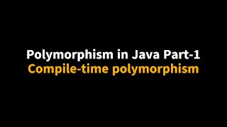 Java tutorial for beginners  CompileTime Polymorphism  Method overloading Part 1 [upl. by Rennold]