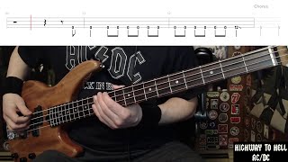 Highway To Hell by ACDC  Bass Cover with Tabs PlayAlong [upl. by Nollahs]