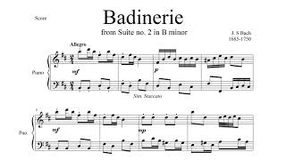 Badinerie for Piano BWV 1067 [upl. by Anipsed]