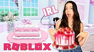 BAKING A ROBLOX CAKE IRL CHALLENGE went horrible [upl. by Ailegnave]