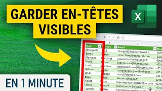 Garder vos entêtes de colonnes toujours visibles sur Excel [upl. by Penthea198]