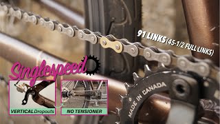 How to SINGLESPEED Vertical Dropouts With No Tensioner [upl. by Baxy]