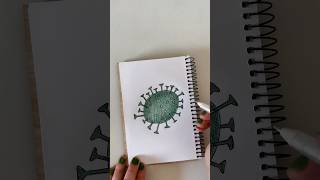 رسمتي بقلم الحبرDrawing a virus 🦠 with a colored ballpoint 🖊️ pen [upl. by Tikna636]