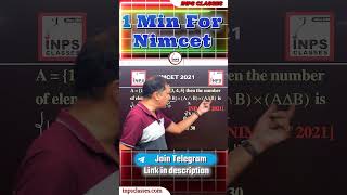 quotMaster NIMCET Set Theory PYQs with This Quick and Easy Short Trick 🌐🔍  NIMCET 2024 Exam Tipsquot [upl. by Neerod579]