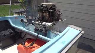 1959 Johnson 50 HP outboard boat motor quotFat 50quot  enginework a [upl. by Everard680]