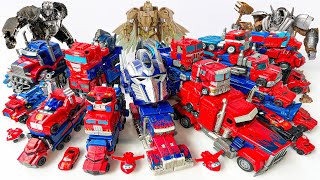 Different OPTIMUS PRIME Transformers Leader Truck Toys Rise of Beasts Robot Tobot amp Maximals Movie [upl. by Anayaran]