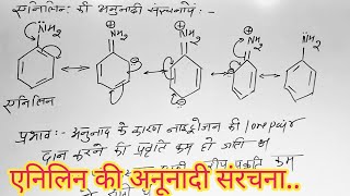 एनिलिन की अनुनादी संरचना  aniline ki anunadi sanrachna  resonance structure of aniline [upl. by Rew]