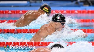 Martinenghi wins gold in 100m breaststroke Fink Peaty share silver  Paris Olympics  NBC Sports [upl. by Stav323]