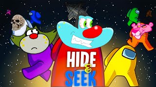 Oggy And Jack Playing Funny HIDE AND SEEK in Among us😂😂😂 [upl. by Ahsatin596]