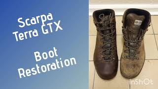 Scarpa Terra GTX Hiking Boot Cleaning And Restoration How to restore hiking boots [upl. by Siugram]