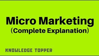 Micro Marketing By Knowledge Topper UrduHindi [upl. by Mori]