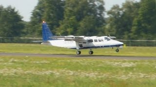 BrittenNorman BN2T4S Islander ► Landing and Takeoff ✈ Groningen Airport Eelde [upl. by Ahtera]