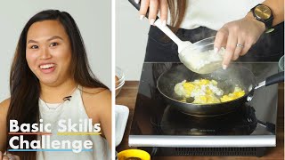 50 People Try to Make an Omelette  Basic Skills Challenge  Epicurious [upl. by Ynettirb]