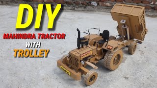 How To Make Rc Mahindra Tractor With Hydraulic Trolley From Cardboard And Homemade ll DIY 🔥🔥 [upl. by Anomis]