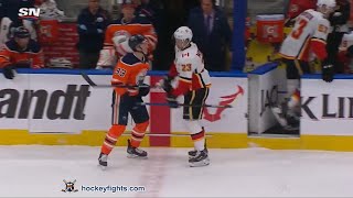 Sean Monahan vs Ryan Nugent Hopkins Jan 29 2020 [upl. by Kiki]