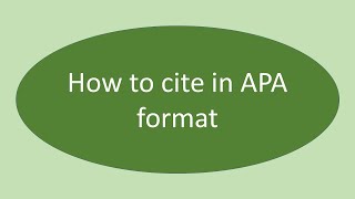 How to cite in APA citation format  citaton and referencing for beginners  APA intext citation [upl. by Ibbetson455]