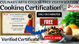 Culinary Arts Course Free Certification Online  Cooking Course Free Certificate  Culinary Arts [upl. by Cofsky]