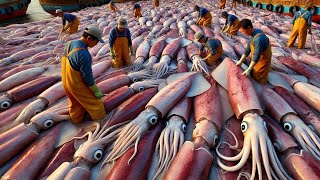 How To Fishermen Use Robots To Catch Millions Of Tons Of Squid At Sea Giant squid fishing skill 02 [upl. by Frohman884]