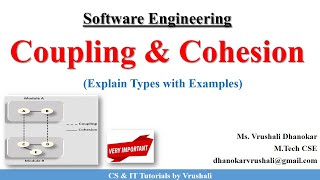 SE 23 Coupling amp Cohesion with Examples  Software Engineering [upl. by Roch578]