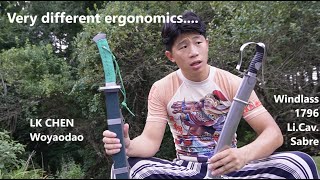 Comparing Ergonomics of 2 Saber repros LK Chen woyaodao and Windlass 1796 [upl. by Madalena]