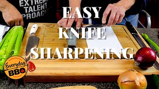 EASY Knife Sharpening 101  How to Sharpen your Chefs Knife  Knife Care and Safety  Expert Advice [upl. by Sikata]