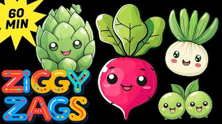 Spring Vegetables Dancing For Babies  Funky Veggies Baby Sensory Video [upl. by Vel]