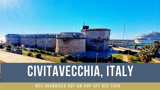 Civitavecchia ITALY🇮🇹  MSC GRANDIOSA  HopOnHopoff Guided Bus Tour [upl. by Naerol]