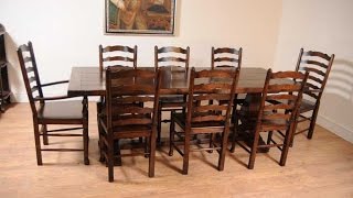 Oak Kitchen Dining Set Ladderback Chairs [upl. by Sabina]