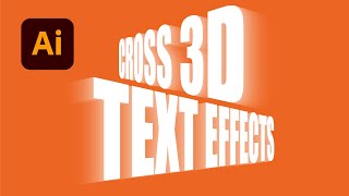 How to create Cross 3D Perspective Text Effects  Illustrator Tutorial [upl. by Alidus]