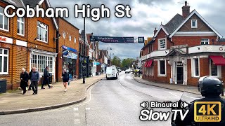 Realtime Walk along Cobham High Street Surrey UK [upl. by Notsyrb]