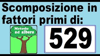 Scomposizione in fattori primi di 529 Metodo ad albero per scomporre 529 in fattori primi [upl. by Borras]