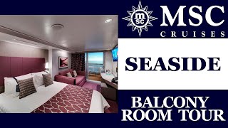 MSC Seaside Deluxe Balcony Stateroom Tour [upl. by Leake]