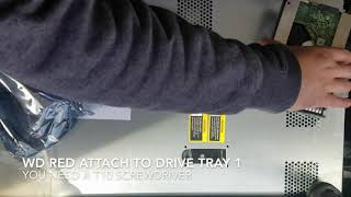 Installing A WD red 4tb hard drive into an HP g8 drive tray using a t10 screwdriver [upl. by Latt58]