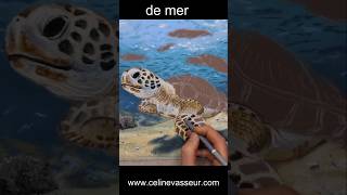 Dessiner une tortue de mer aux pastels secs pastelsec dessin peinture art [upl. by Eleumas699]