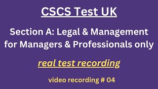 CSCS Test UK 2024  CSCS Card UK  CSCS Test for Managers amp Professionals legal and management [upl. by Urbain202]