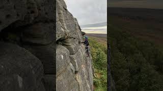 Knights Move Burbage HVS 5a  Phil leading  late Sept2024 Grit climbing trad [upl. by Aliac]