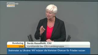 Bundestag  Generaldebatte zum Kanzleramtsetat mit Gerda Hasselfeldt am 25062014 [upl. by Evilo138]